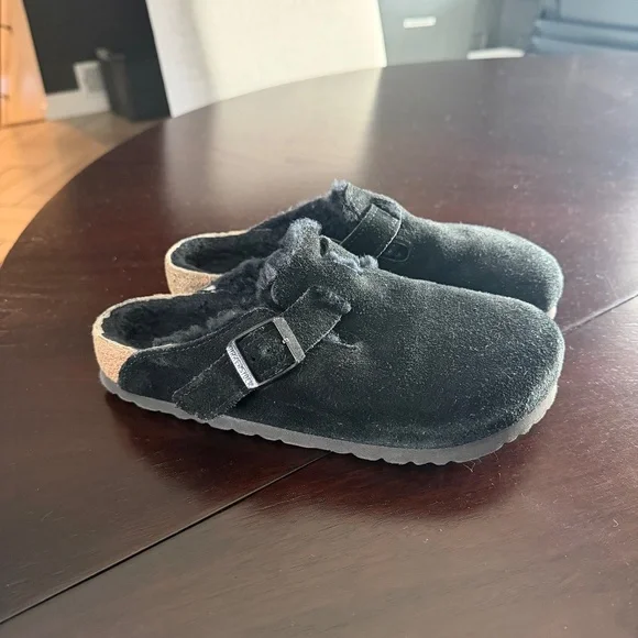 Birkenstock Boston Shearling Clog - Women's - Black - Size 37 - Picture 2 of 5